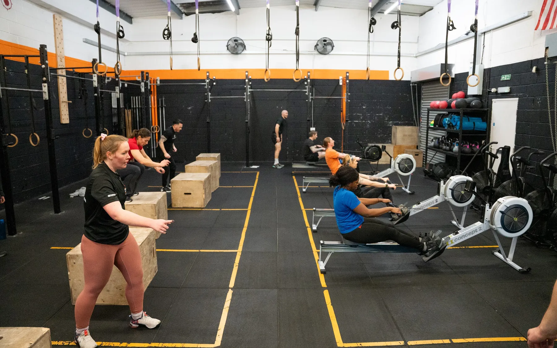 A weekday class in progress on the floor at CrossFit Bletchley